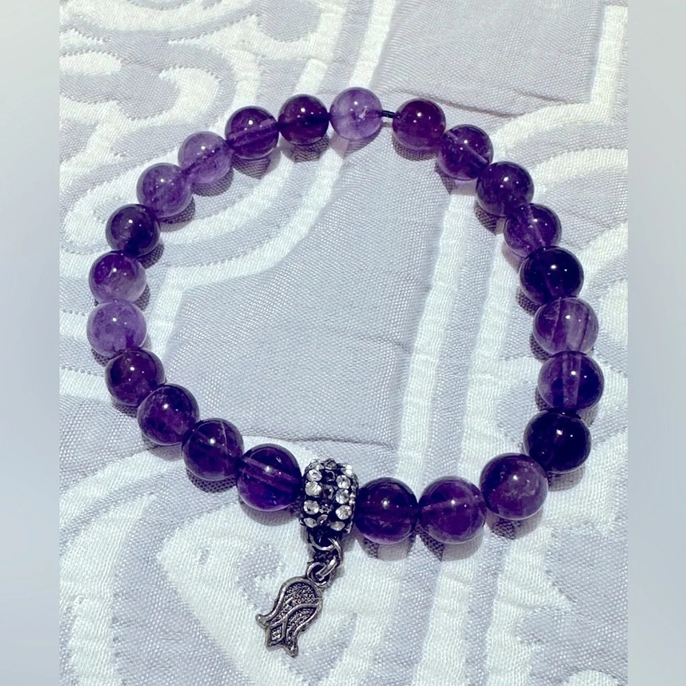 Amethyst bead bracelet